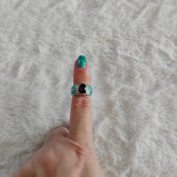 Sterling Silver Amethyst Opal Ring - Picture 2 of 6